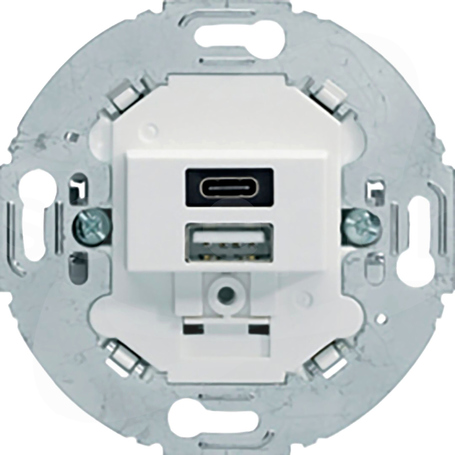 USB A+C ładowan 3A obrotowe biały Mechanizm gniazda