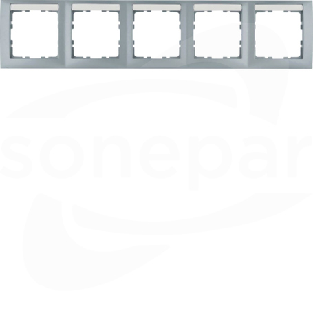 B.Kwadrat aluminium mat Ramka 5-krotna pozioma z polem opisowym