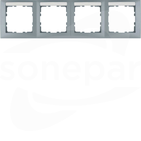 B.Kwadrat aluminium mat Ramka 4-krotna pozioma z polem opisowym