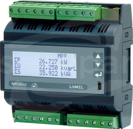NR30IoT 1A/5A, X/1A, X/5A  3X(230/400V-400/690V) Miernik parametrów sieci na szynę