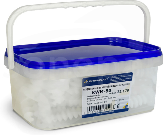 KWM-80 BOX (60 szt) Wkręcane kołki do montażu w izolacji z kluczem