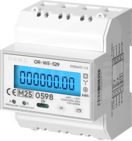 OR-WE-529 100A RS-485 PV-Ready Licznik energii elektr.3-faz.wielotaryf.