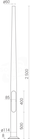 SAL-2,5/B60 Słup ALU anod.czarny