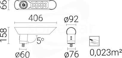 ISKRA LED P 45 ALFA 52W/750 5900lm ruch prawostr. Oprawa uliczna do przejść anod. inox