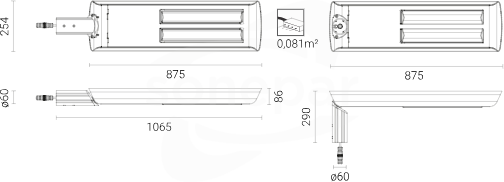 CUDDLE II LED REG 96 3500K optyka T4 Oprawa LED uliczna anod.inox-czarny