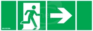 MONITOR1 IP65 SAFETY SIGN 112x312 drzwi + prawo Piktogram