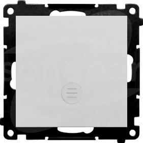 SIMON55 aluminium mat Łącznik jednobiegunowy podświetlany