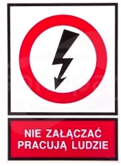 TZZ 148x210P NIE ZAŁ.PR.LUDZ Tabliczka płyta z tworzywa sztucznego