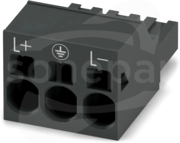 SPC 16/ 3-ST-10,16BKBDWH:L+-L- PCB connector