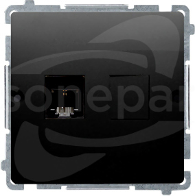 BASIC/M 1xRJ11 czarny mat Gniazdo telefoniczne