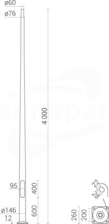 SAL-40G Słup alum. 4,0 anodowany czarny