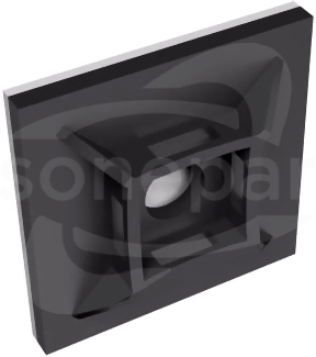 PKB-1/4 20x20mm czarny (100szt) Uchwyt samoprzylepny