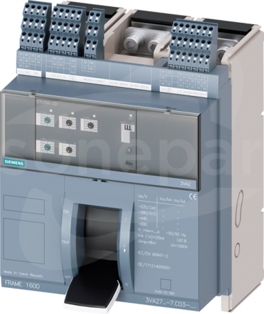 3VA27 3P 1600A 415V Wyłącznik stacjonarny z dźwignią