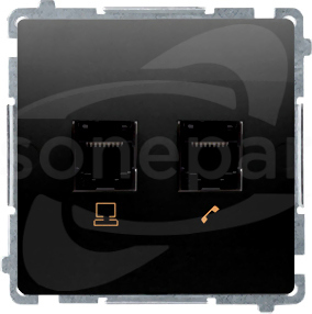 BASIC/M RJ45_RJ11 czarny mat Gniazdo kompeterowe/telefoniczne