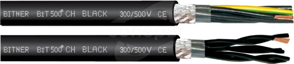 BIT500 CH BLACK 2x2x0,5 /500V Przewód gietki