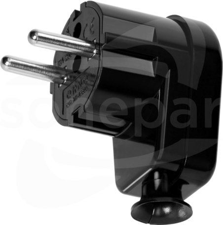 OR-AE-13305/B 16A 230V czarna Wtyczka kątowa uni-schuko