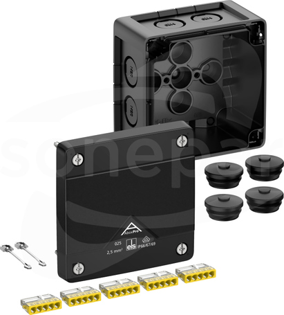 Abox Pro 025-2,5mm2 sw NOWY 92x92x60 IP69 czarny Skrzynka rozgałęźna