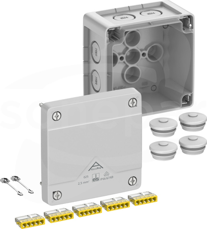 Abox Pro 025-2,5mm2 NOWY 92x92x60 IP69 szary Skrzynka rozgałęźna