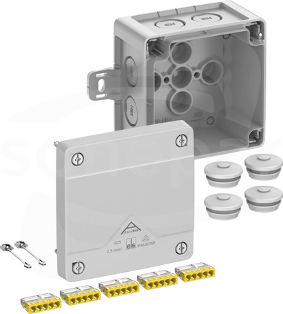 Abox Pro 025 AB-2,5mm2 NOWY 92x92x60 IP69 szary Skrzynka rozgałęźna