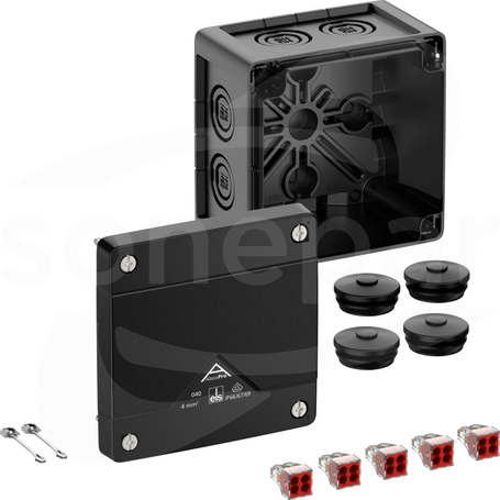 Abox Pro 040-4mm2 sw NOWY 102x102x70 IP69 czarny Skrzynka rozgałęźna