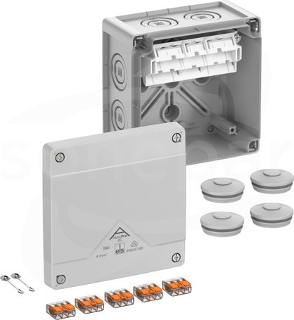 Abox Pro SL-4mm2 NOWY 127x127x75 IP69 szary Skrzynka rozgałęźna