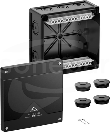 Abox Pro 160-16mm2 sw NOWY 182x182x90 IP69 czarny Skrzynka rozgałęźna