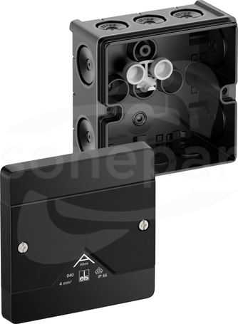 Abox 040-L/sw NOWY 102x102x57 IP66 czarny Skrzynka rozgałęźna