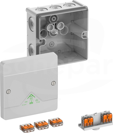 Abox SLK-4mm2 NOWY 102x102x57 IP66 szary Skrzynka rozgałęźna