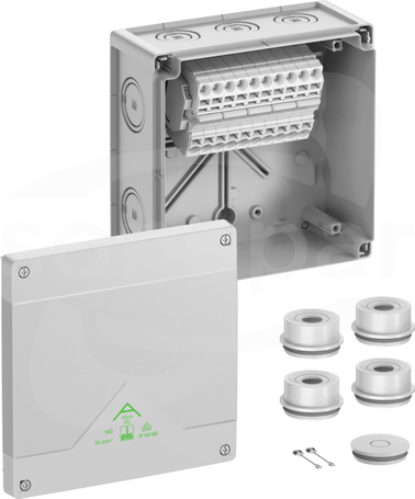 Abox SL-10mm2 NOWY 182x182x90 IP55/IP66 szary Skrzynka rozgałęźna