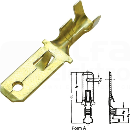0,5/1,0mm2 (200szt) Wsuwka konektorowa z języczkiem zacisk
