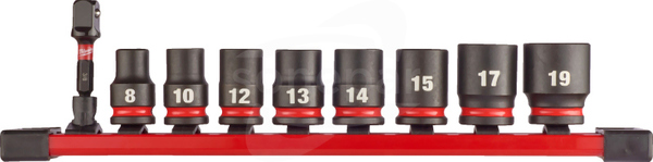 3/8" hex (9szt) Zestaw nasadek udarowych krótkich