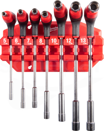 5mm-13mm (7szt) Zestaw kluczy nasadowych z szyną