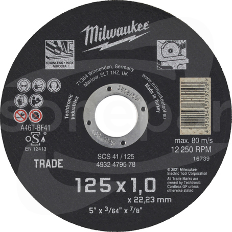 SCS41 125x1,0mm Tarcza do cięcia