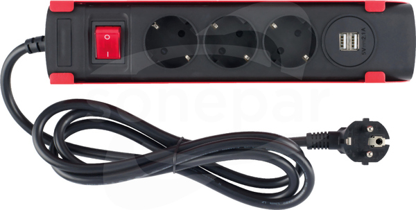 MAGNETIC POWER CENTRE EU LISTWA Z WŁĄCZNIKIEM USB-A 1,7m