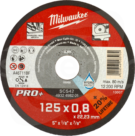 PRO+ 125x0,8mm Cienka tarcza do metalu wypukła