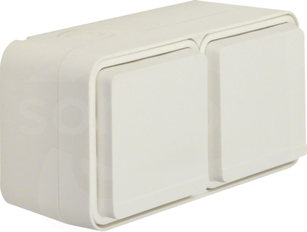 W.1 SCHUKO 2P+Z IP55 biały Gniazdo podwójne