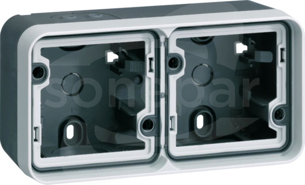 W.1 IP55 szary Adapter natynkowy 2-kr.poziomy