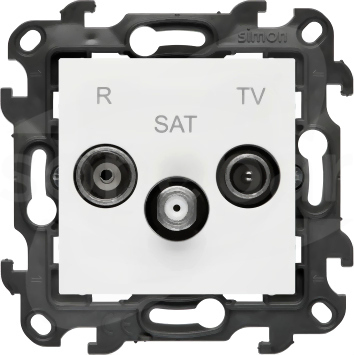 SIMON24 IP20/IP44 1xWejście 5MHz-2,4GHz biały Gniazdo antenowe R-TV-SAT końcowe/zakończeniowe