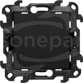 SIMON24 IP20/IP44 10AX czarny mat Łącznik schodowy bez piktogramu z podśw.LED