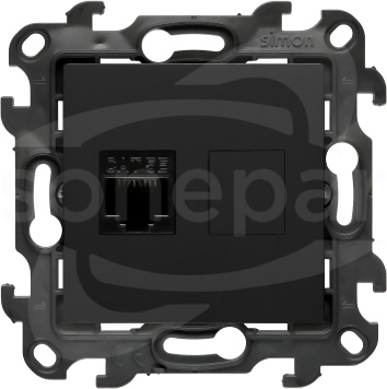 SIMON24 IP20/IP44 RJ45 kat.5e czarny mat Gniazdo komputerowe pojedyncze