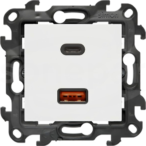 SIMON24 IP20 30W biały Ładowarka USB C+A