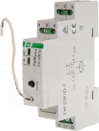 FW-STR1D-P 230V DIN 85-265VAC/DC Sterownik rolet radiowy wielofunkcyjny