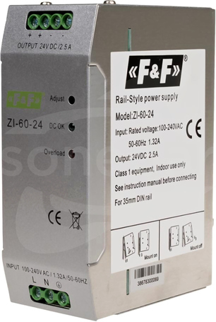 ZI-60-24 90-264VAC/120-370DC ZASILACZ IMPULSOWY