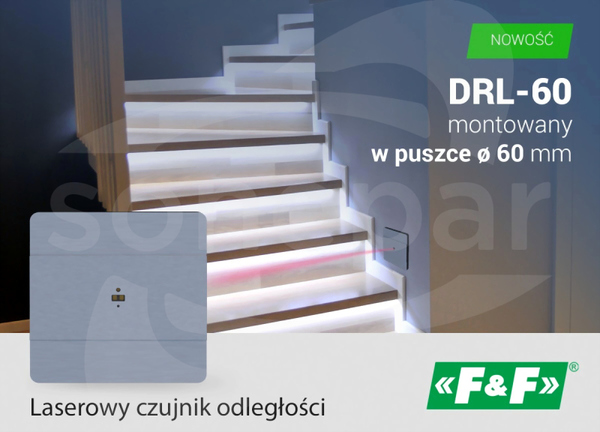 DRL-60-12-1 biały Czujnik odległości laserowy podtynkowy