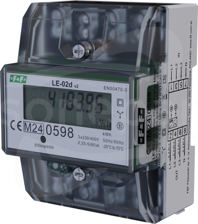 LE-02d 3x5(63)A 3x230/400V LICZNIK ENERGII 3-FAZ.5MOD.