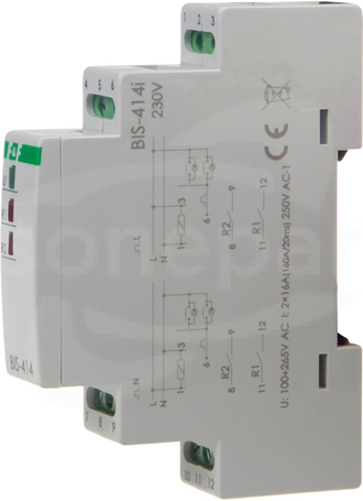BIS-414 16A TH35 230V LED Przekaźnik bistabilny