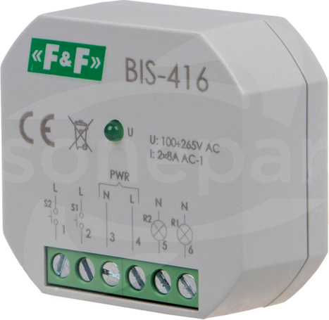 BIS-416 2x8A 2x1Z 100-265VAC PRZEKAŹNIK BISTABILNY DOPUSZKOWY