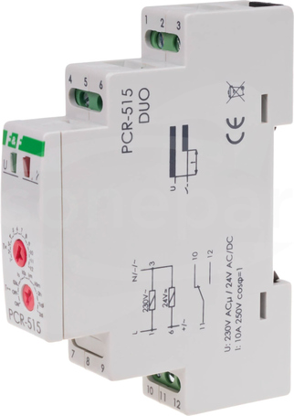 PCR515 DUO 0,1sek-24h 1P PRZEKAŹNIK CZASOWY REWERS.