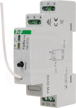 FW-D1D 230V DIN 85-265VAC/DC Ściemniacz radiowy uniwersalny