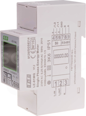 LE-01MQ 5(100)A 230V RS-485 LICZNIK ENERGII 1-FAZ.1MOD.